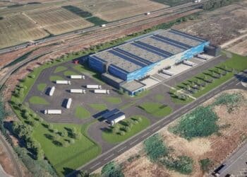 An artistic impression of Groupe SF's new warehouse at the Nantes Saint-Nazaire port. Image: Groupe SF.