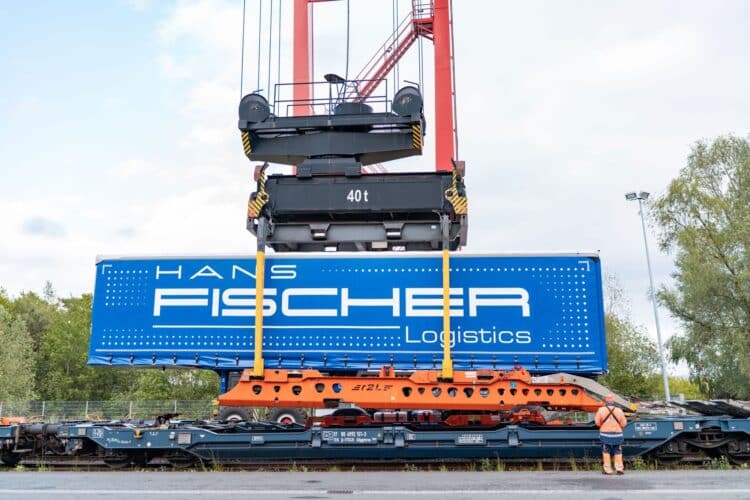 A Krone Mega Liner being readied for transport to Hans Fischer Transport GmbH. Image: Krone Trailer/Hans Fischer Transport.