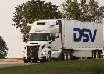 Volvo Autonomous Solutions and DSV have collaborated to include autonomous freight deliveries. Image: DSV.